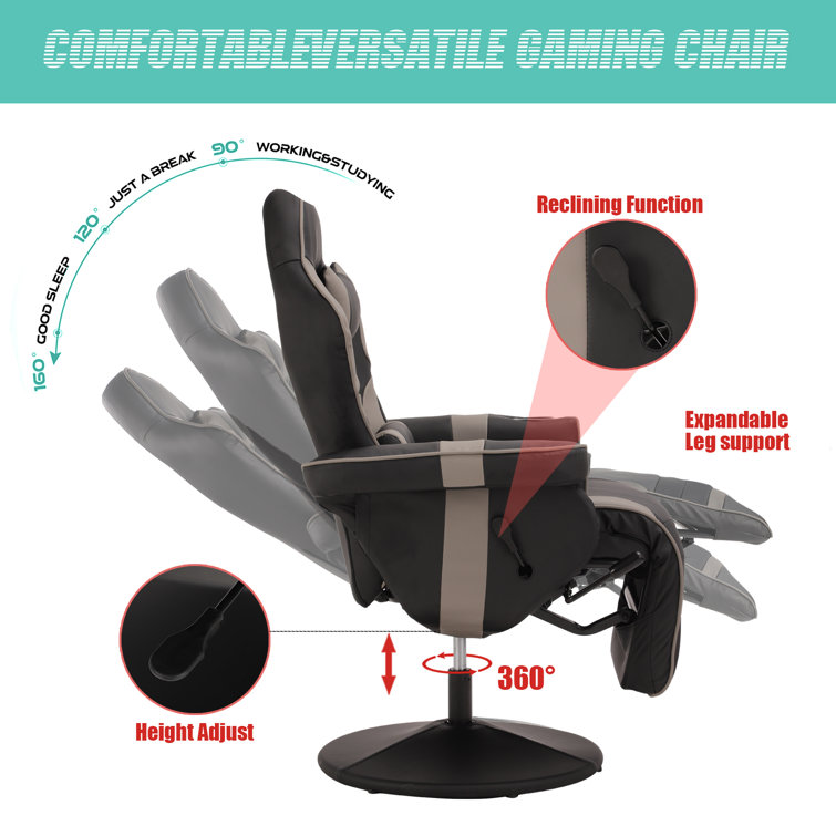 Gaming chair with online leg support